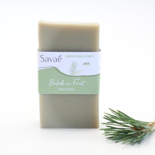 savon sapin, surgras, saponifié à froid, avec de l'argile verte